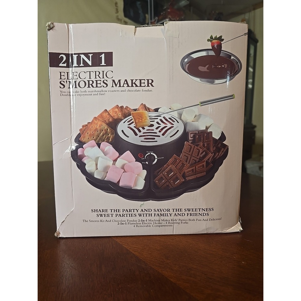 New Chocosmore - 2 In 1 Electric S'mores and Chocolate Fondue Maker